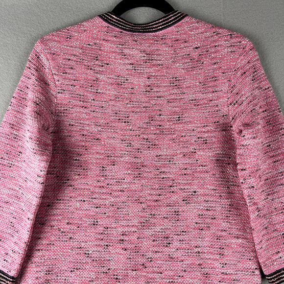 St. John For Mary Kay Long Tweed Jacket Women 0 Pink Wool Classic Elle Woods NWT - Picture 13 of 16